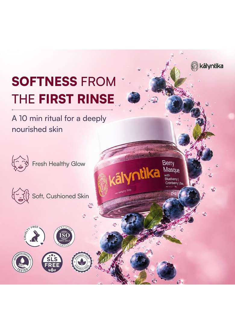 Kalyntika Berry Nourish Face Mask for Dry Skin Hydrating Face Pack 50G - Indya
