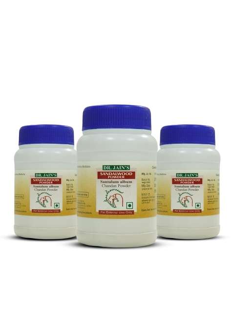 Dr Jains Sandalwood Santalum Album Ayurvedic Powder for Skin Care Pack of 3
