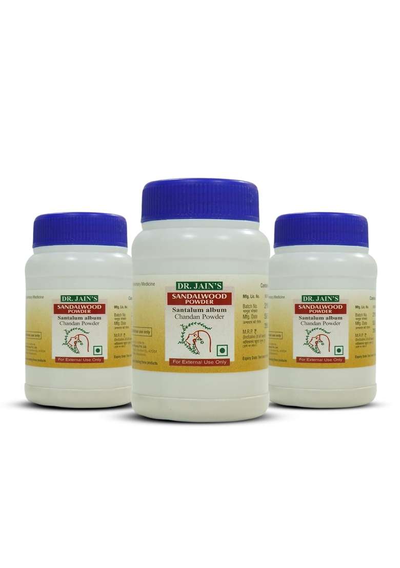 Dr Jains Sandalwood Santalum Album Ayurvedic Powder for Skin Care Pack of 3 - Indya