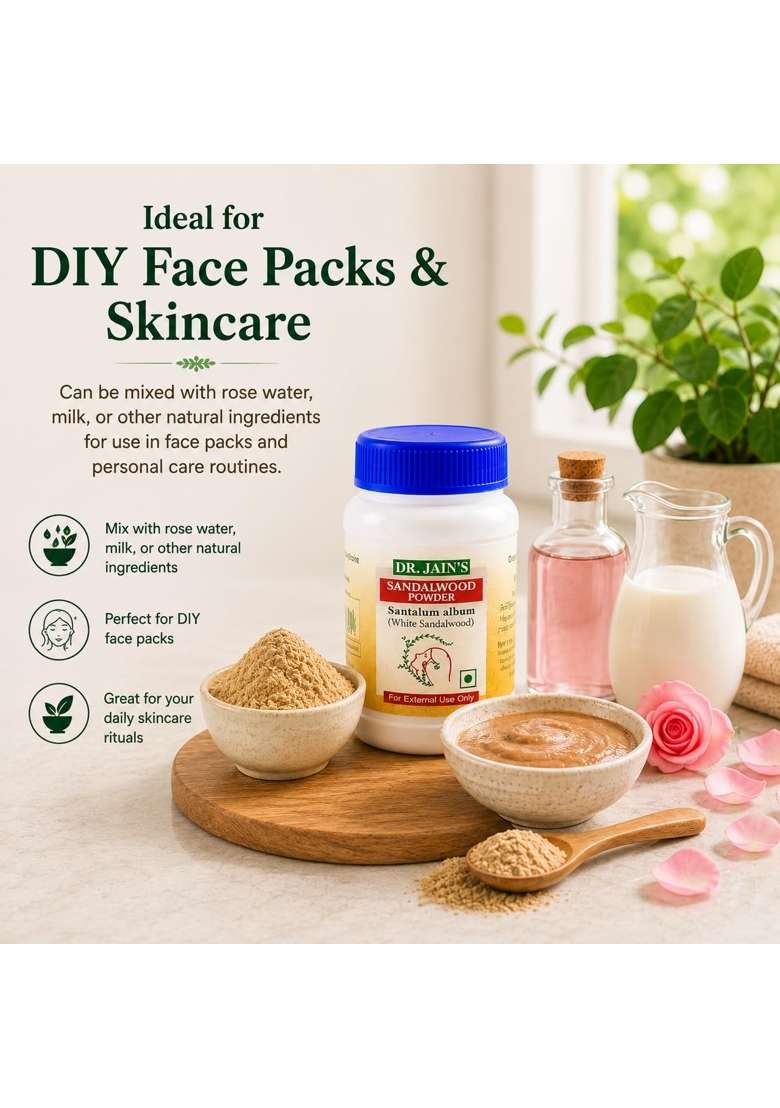 Dr Jains Sandalwood Santalum Album Ayurvedic Powder for Skin Care Pack of 3 - Indya