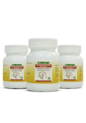 Dr Jains Sandalwood Santalum Album Ayurvedic Powder for Skin Care Pack of 3