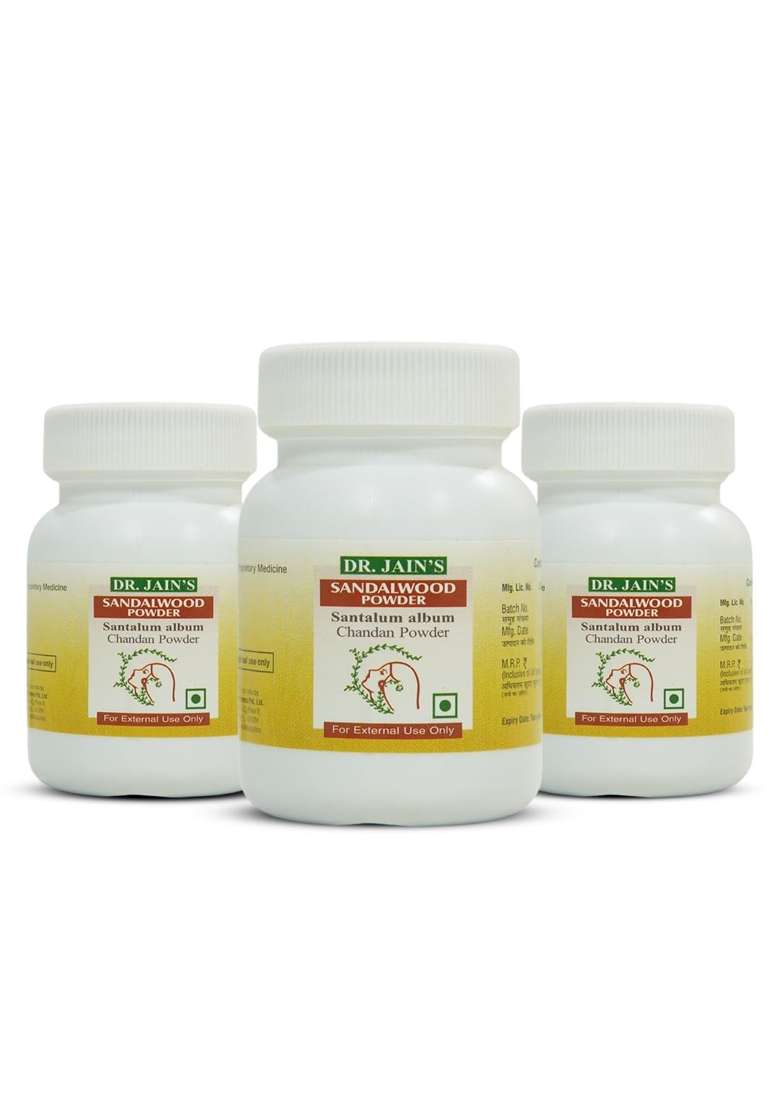 Dr Jains Sandalwood Santalum Album Ayurvedic Powder for Skin Care Pack of 3 - Indya