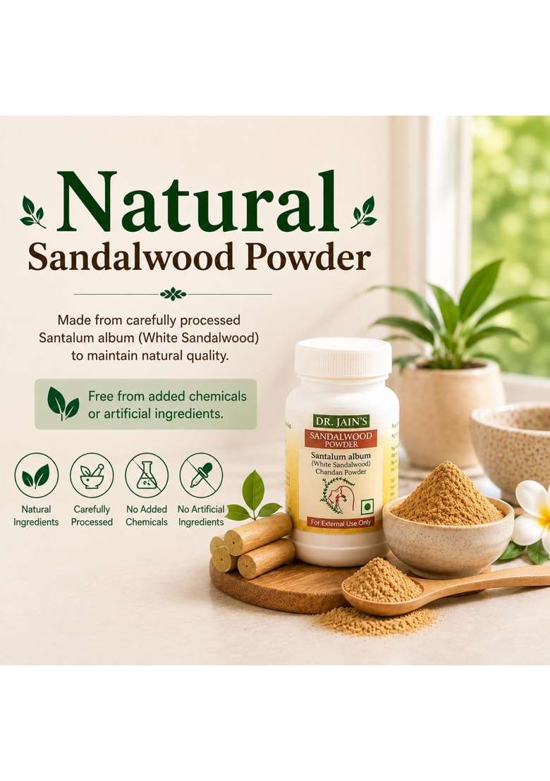 Dr Jains Sandalwood Santalum Album Ayurvedic Powder for Skin Care Pack of 3 - Indya