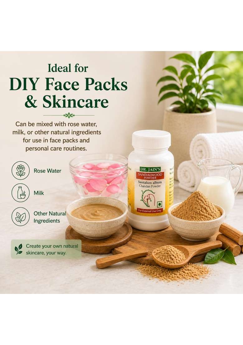 Dr Jains Sandalwood Santalum Album Ayurvedic Powder for Skin Care Pack of 3 - Indya