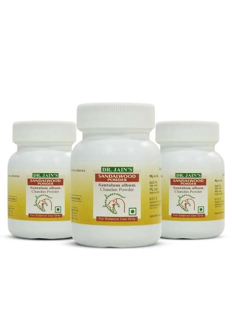 Dr Jains Sandalwood Santalum Album Ayurvedic Powder for Skin Care Pack of 3