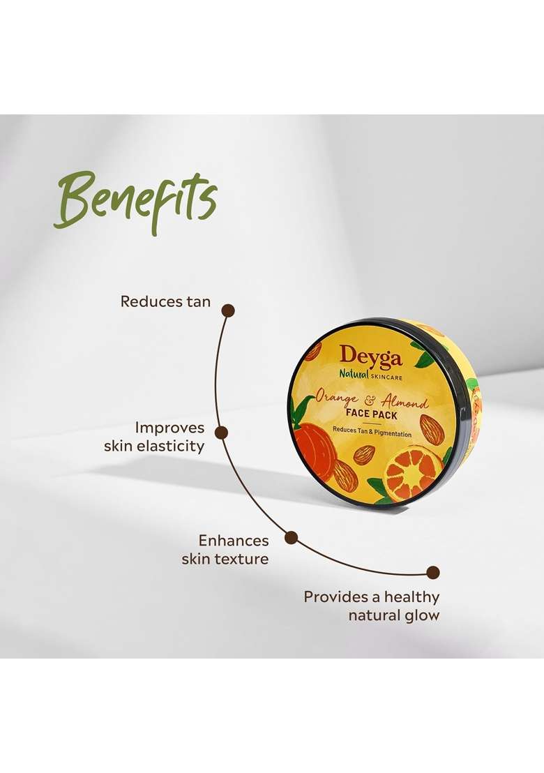 Deyga Orange and Almond Face Pack for Radiant Glow Exfoliates Brightens and Hydrates Skin - Indya