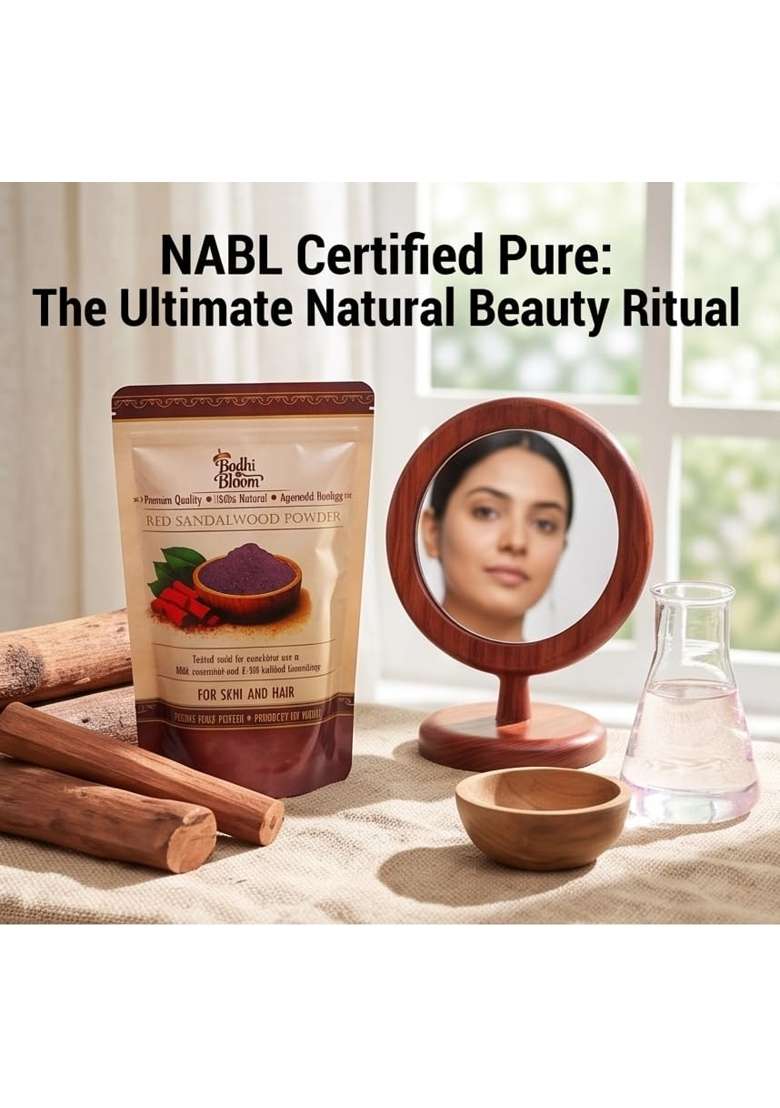 Bodhi Bloom 150G Red Sandalwood Powder Value Pouch 100 Percent Pure Rakta Chandan Heartwood - Indya