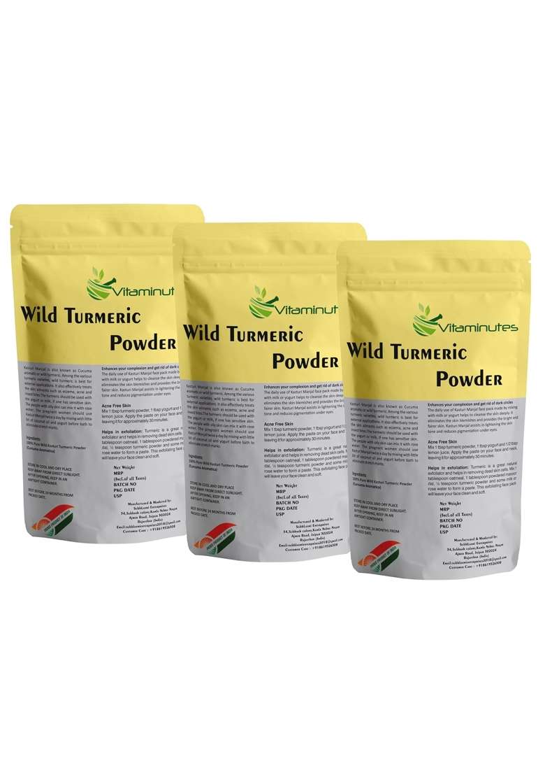 Vitaminutes Pure Wild Kasturi Haldi Powder for Face Pack Jangli Haldi Kasthuri Manjal Powder - Indya