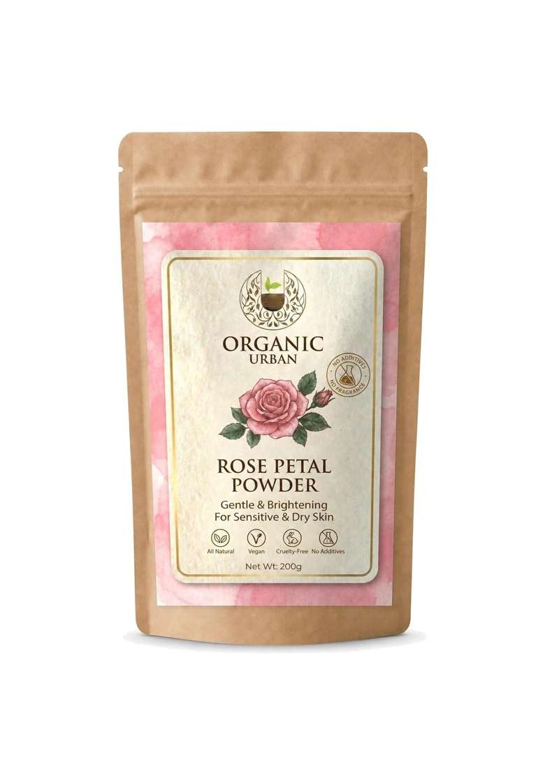 Organic Urban Damask Rose Petal Powder for Face Pack 200G - Indya