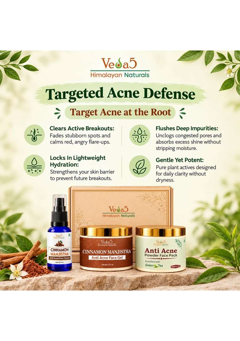 VEDA5 the Ayurvedic Face Care Kit with Cinamon and Manjistha Face Serum - Indya