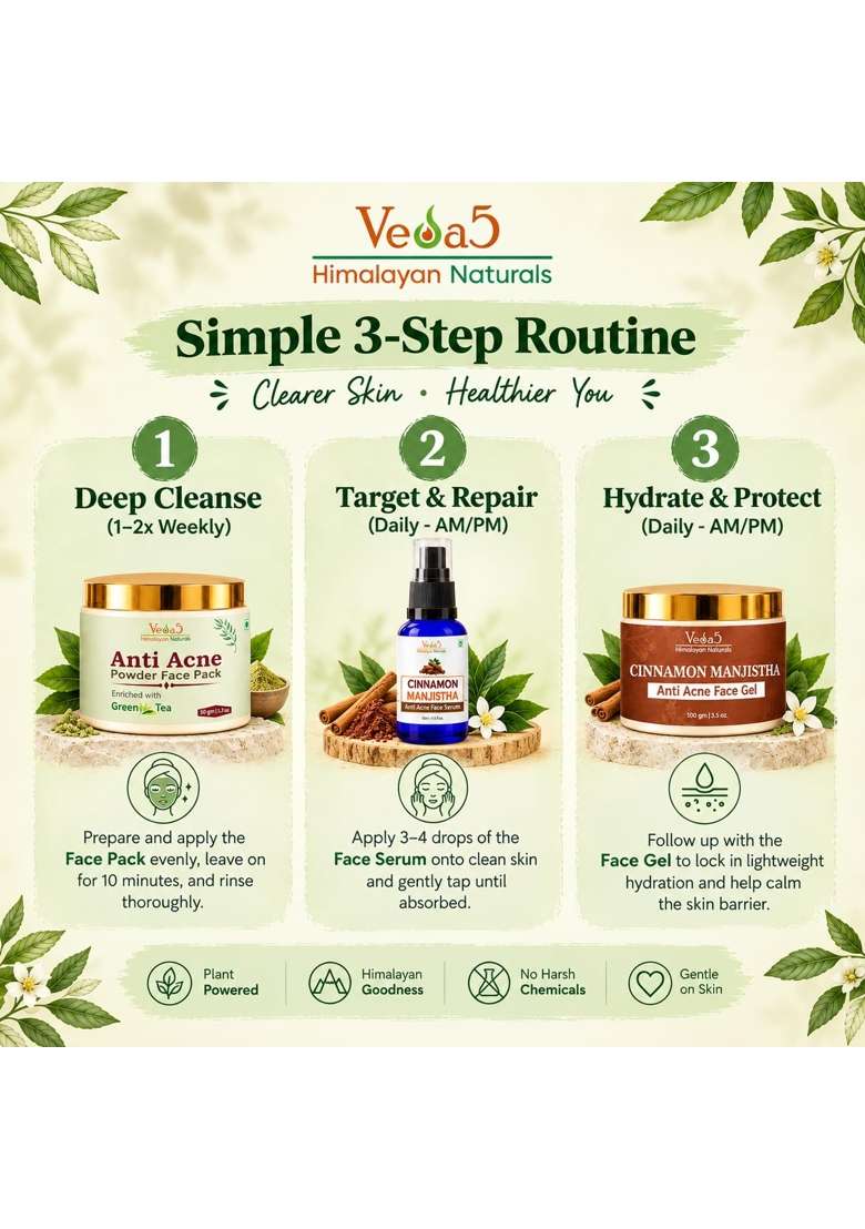 VEDA5 the Ayurvedic Face Care Kit with Cinamon and Manjistha Face Serum - Indya