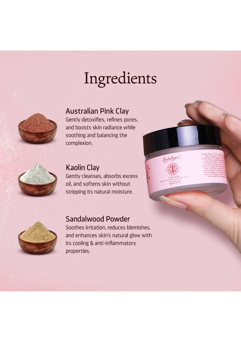Indulgeo Essentials Pore Minimizing Detan Face Pack Pore Tightening Deep Cleansing Healing Clay Mask - Indya