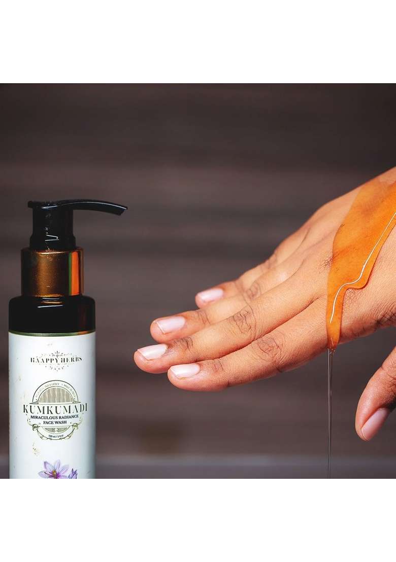 Haappy Herbs Kumkumadi Radiance Face Wash with Saffron and Niacinamide 100ML - Indya