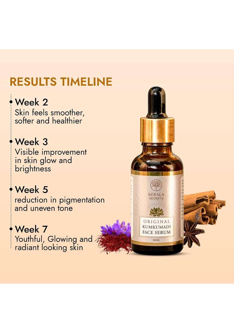 Kerala Secrets Original Kumkumadi Face Serum Ayurvedic Night Serum with Saffron - Indya