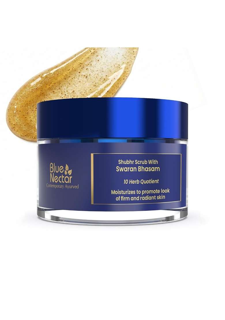 Blue Nectar Gold Face Scrub for Glowing Skin and Gentle Exfoliation - Indya