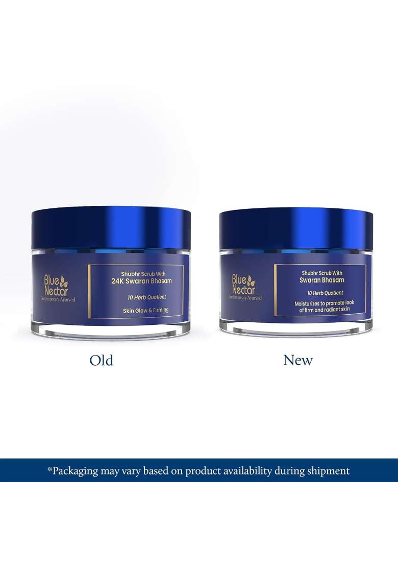 Blue Nectar Gold Face Scrub for Glowing Skin and Gentle Exfoliation - Indya