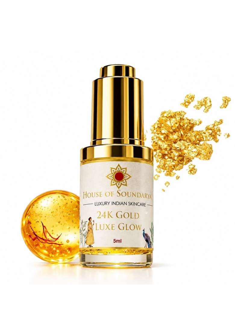 House of Soundarya 24K Gold Kumkumadi Face Serum Luxury Ayurvedic Elixir with 24K Gold Kumkumadi Tailam - Indya
