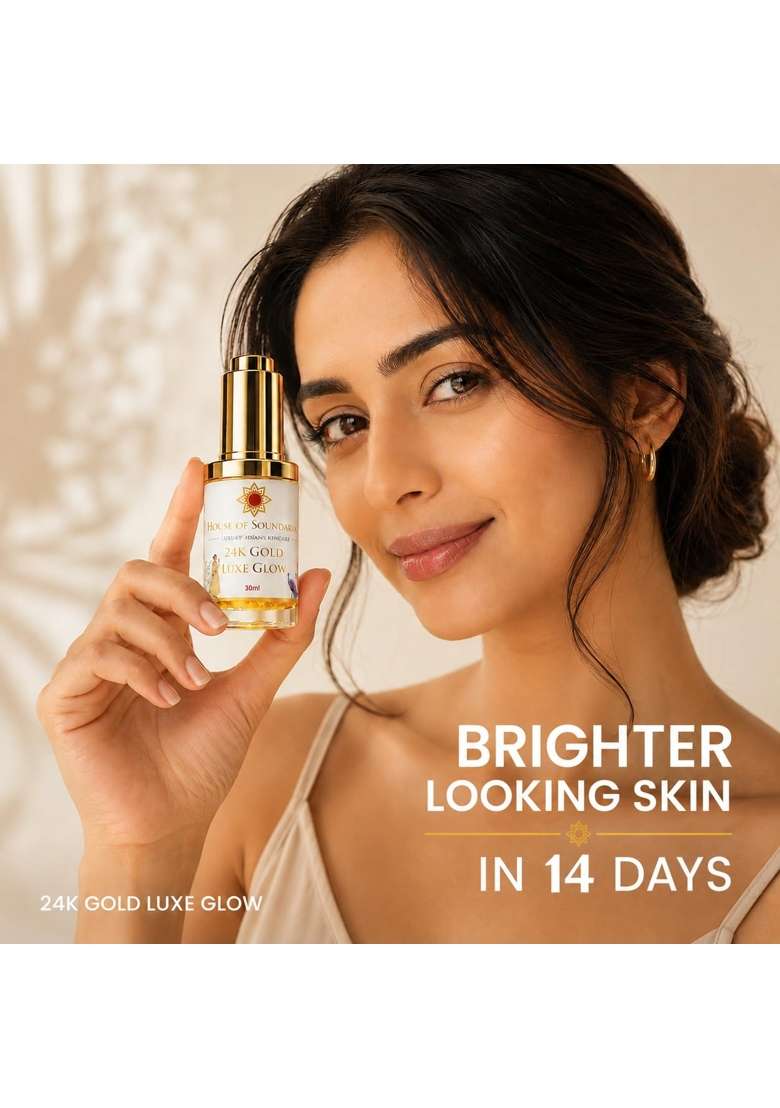 House of Soundarya 24K Gold Kumkumadi Face Serum Luxury Ayurvedic Elixir with 24K Gold Kumkumadi Tailam - Indya