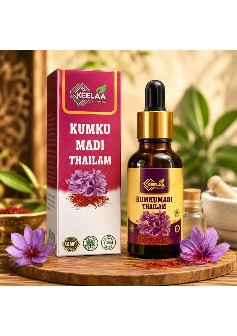 Keelaa Kumkumadi Thailam Face Oil Natural 30ML Ayurvedic Skin Care with Saffron and Herbs - Indya