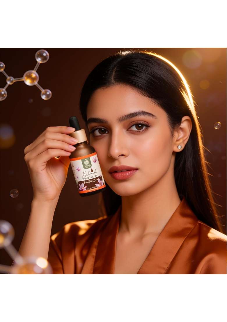 Grovel Kumkumadi Face Serum for Women 30ML Ayurvedic Oil for Glowing Skin with Saffron Manjistha - Indya