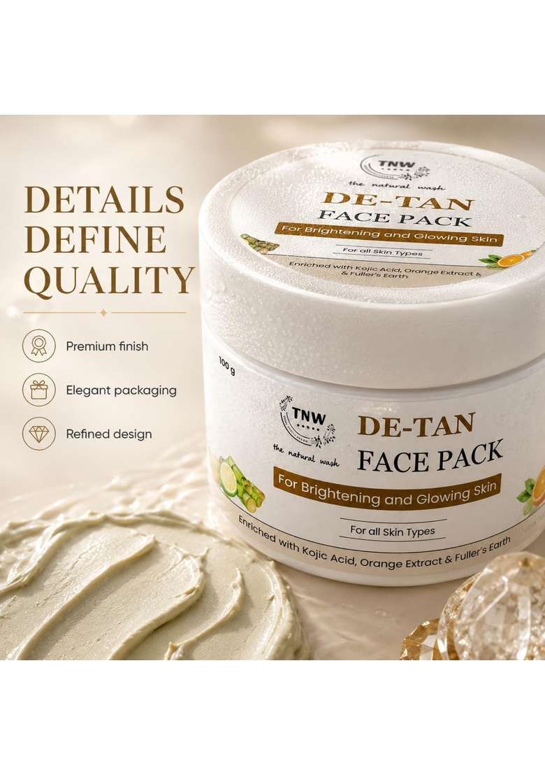 TNW the Natural Wash DE Tan Face Pack 100GM Enriched with Kojic Acid - Indya