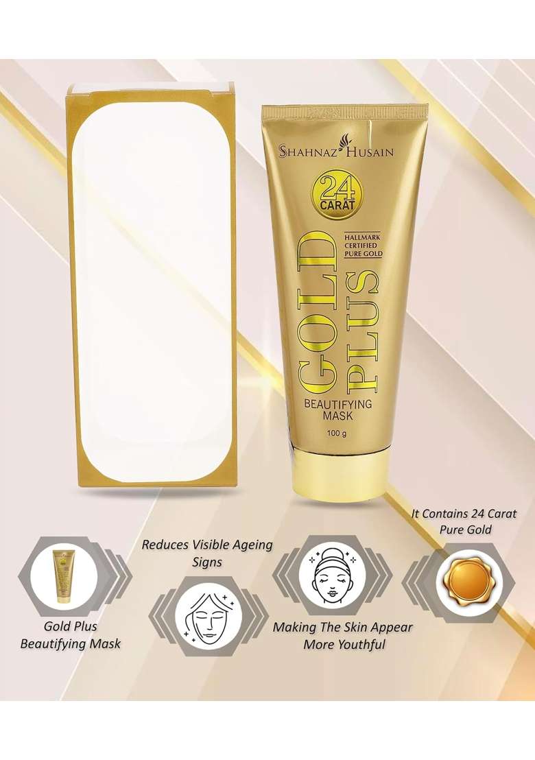 Shahnaz Husain 24 Carat Gold Plus Beautifying Mask Tube 50G - Indya