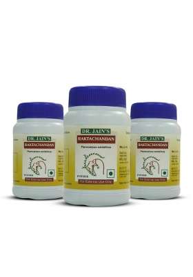Dr Jains Raktachandan Red Sandalwood Ayurvedic Powder for Skin Care Pack of 3
