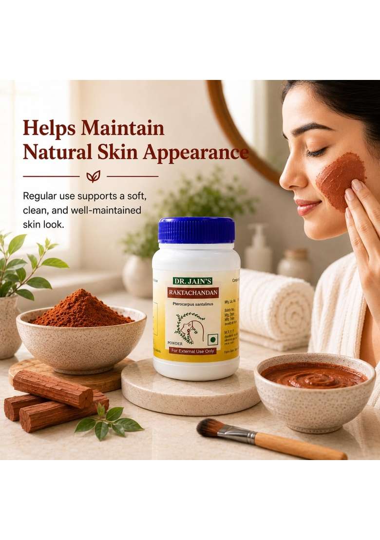 Dr Jains Raktachandan Red Sandalwood Ayurvedic Powder for Skin Care Pack of 3 - Indya
