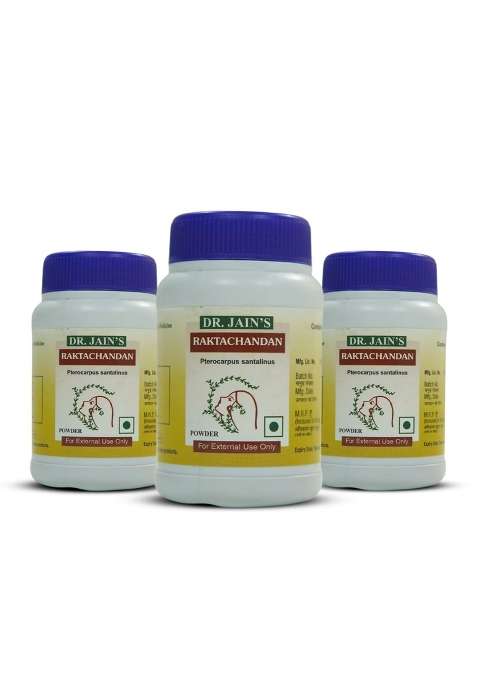 Dr Jains Raktachandan Red Sandalwood Ayurvedic Powder for Skin Care Pack of 3