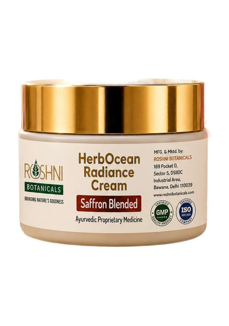 Roshni Botanicals Herbocean Radiance Cream Saffron Brightening Face Cream with Sandalwood and Manjistha - Indya