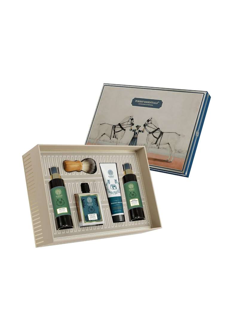 Forest Essentials Gentlemens Gift Box Luxury Ayurvedic Skincare and Grooming Gift Set for Men - Indya