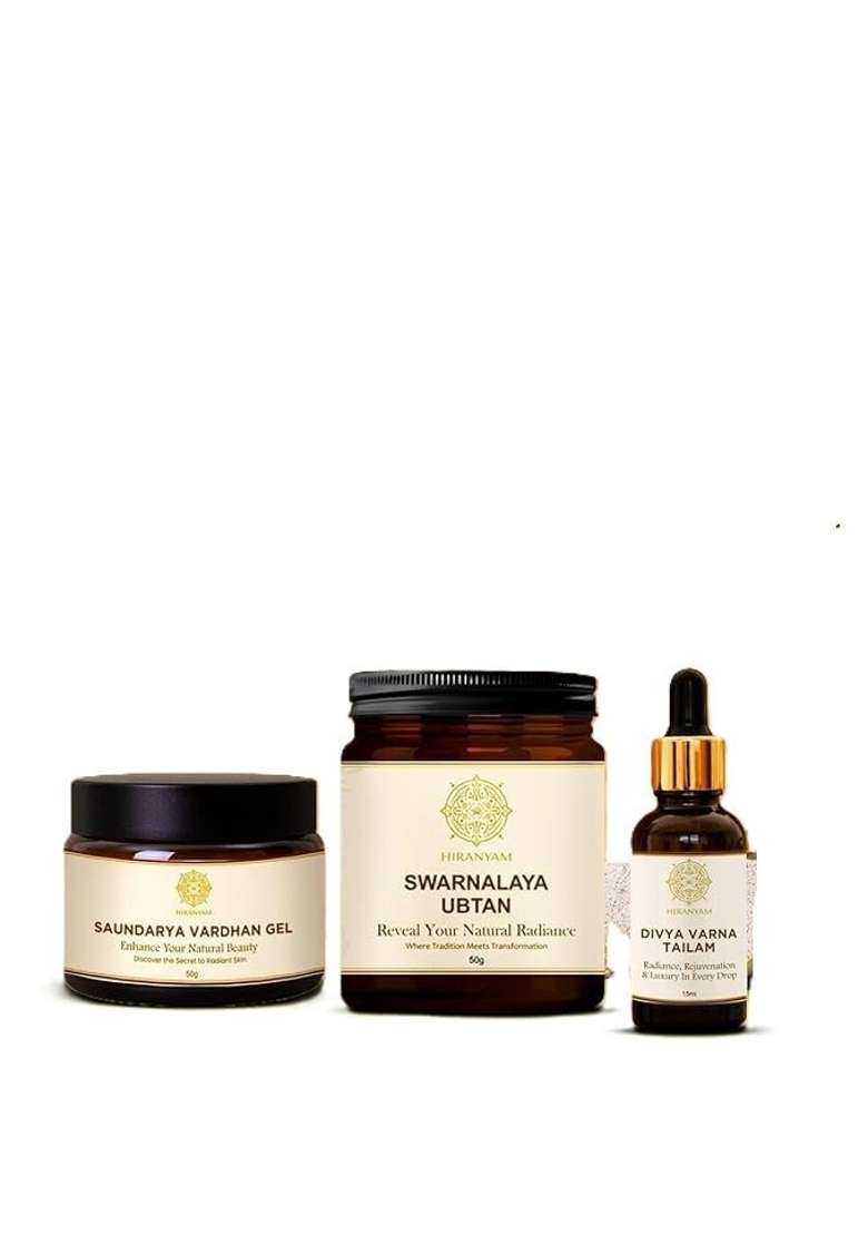 Hiranyam Ayurvedic Luxury Skincare Set for Radiance Anti Aging and Glowing Skin - Indya