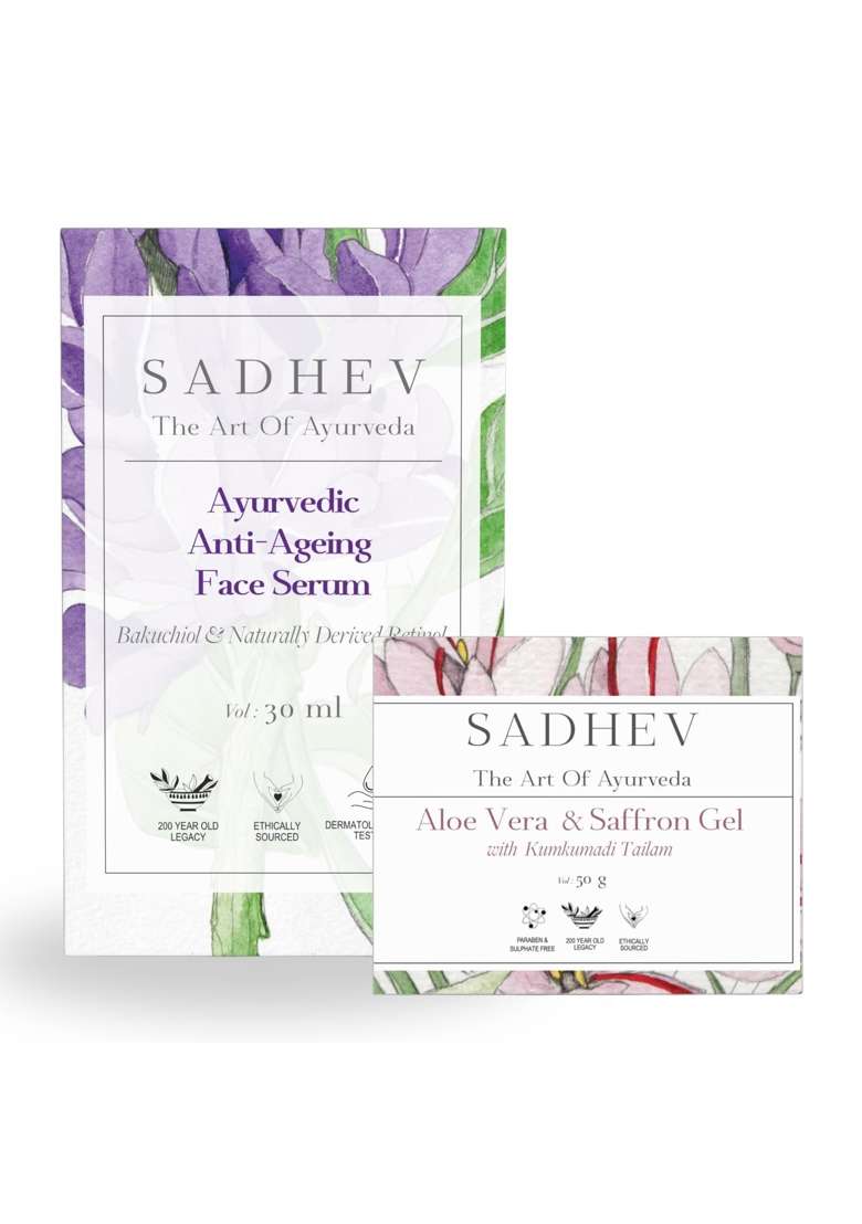 Sadhev AM PM Anti Ageing Ritual for Wrinkles Fine Lines Dark Spots and Dullness - Indya