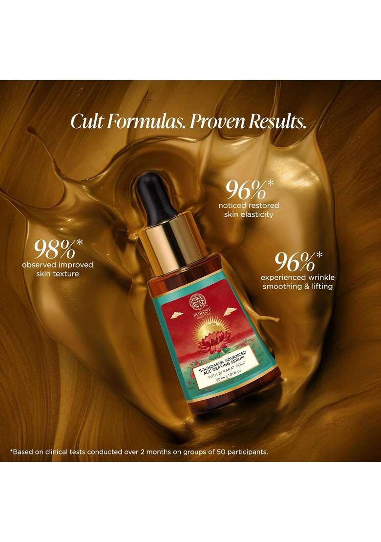 Forest Essentials Soundarya Anti Ageing Serum with 24K Gold Ayurvedic Face Serum for Clarity Pigmentation - Indya