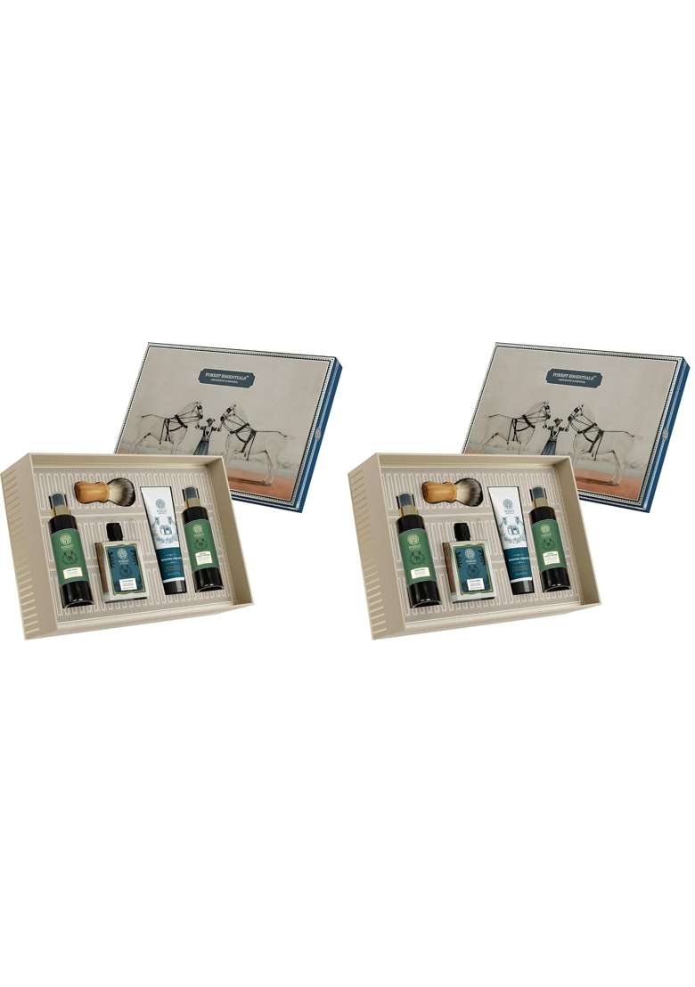 Forest Essentials Gentlemens Gift Box Luxury Ayurvedic Skincare and Grooming Gift Set for Men Pack of 2 - Indya