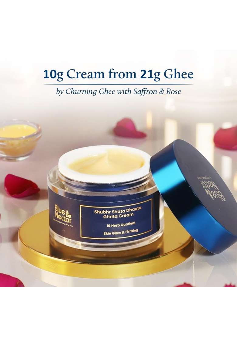 Blue Nectar Shata Dhauta Ghrita Cream for Women Skin Firming - Indya