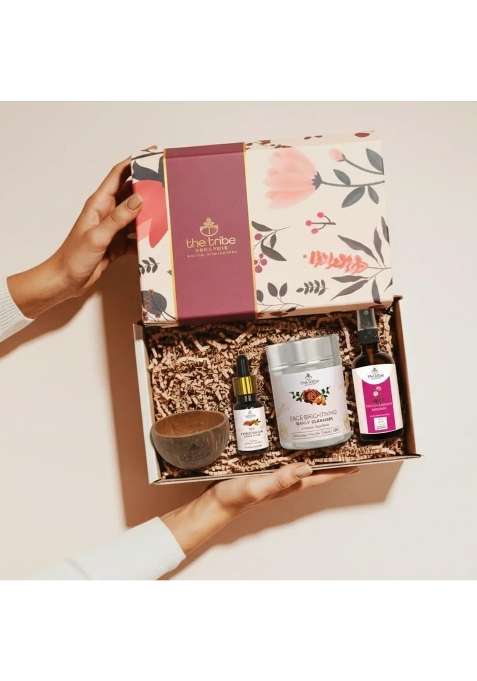 The Tribe Concepts Niyama Face Glow Kit Ayurvedic Skincare Set with Cleanser