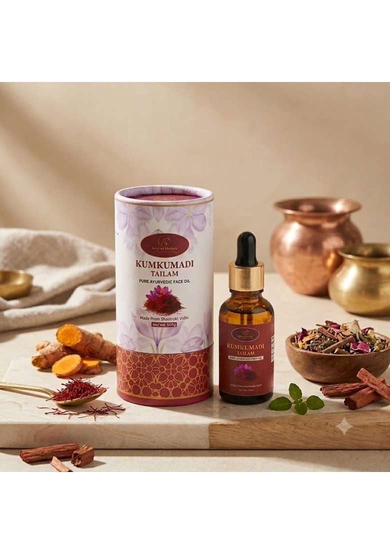 Adornn Herbals Kumkumadi Tailam Face Oil with Saffron Red Sandalwood and Manjistha Ayurvedic Facial Oil - Indya