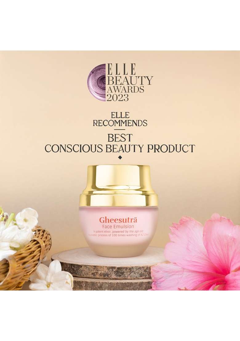 Shankara Gheesutra Face Emulsion Natural Desi Ghee Face Moisturizer Cream for Even Skin Glow and Rejuvenation - Indya
