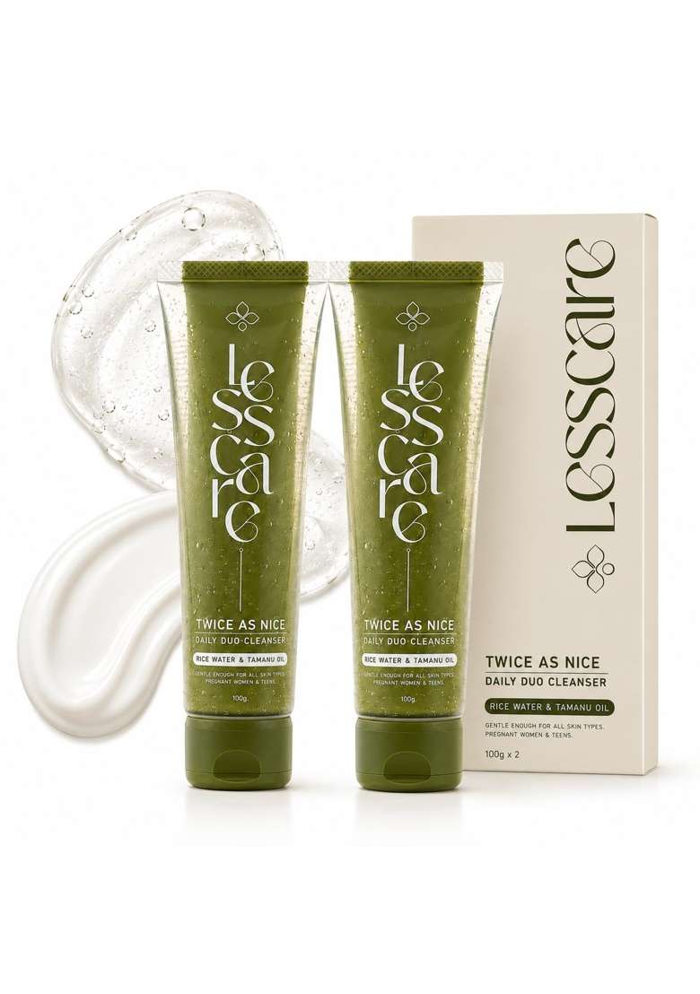 Lesscare Twice As Nice Daily Duo Cleanser Gentle Gel Face Wash for Deep Cleansing with Makeup Pack of 2 - Indya