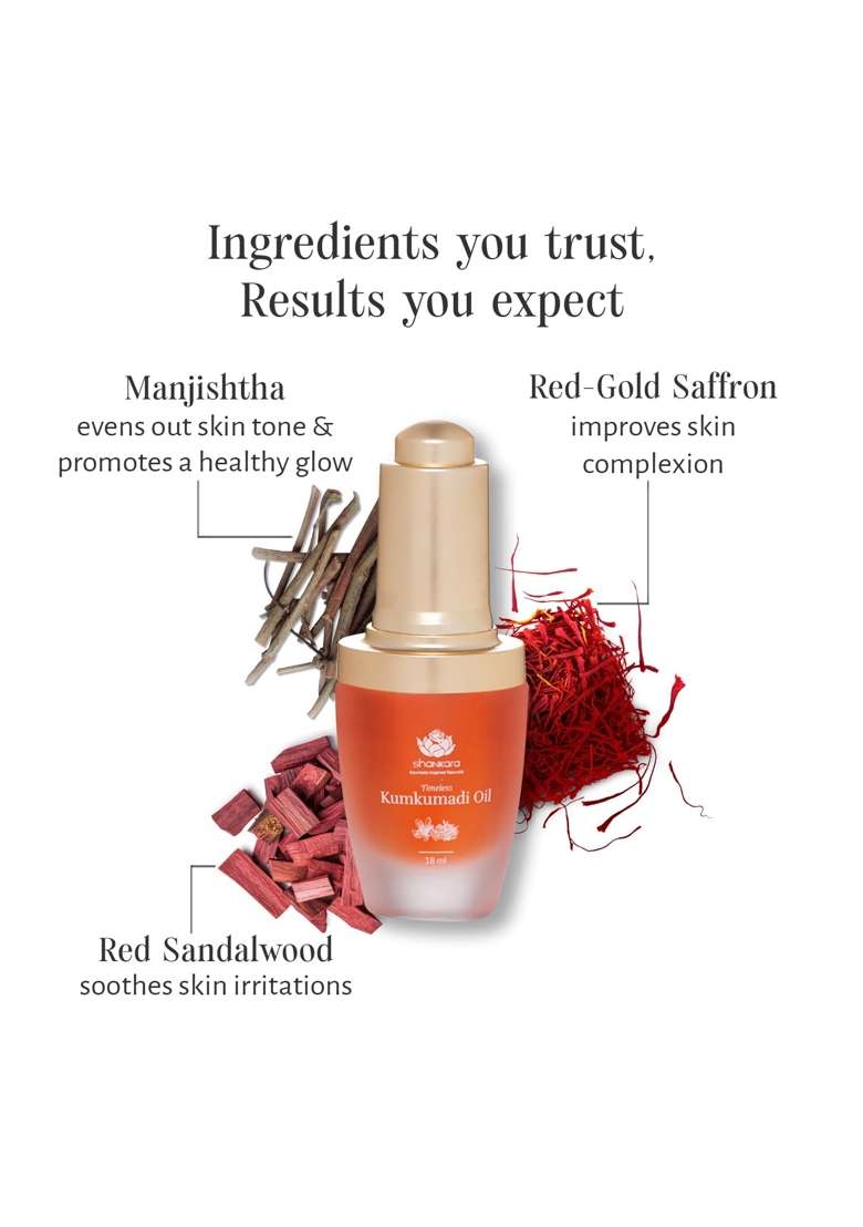 Shankara Ayurvedic Kumkumadi Oil Tailam with Saffron and Red Sandalwood - Indya