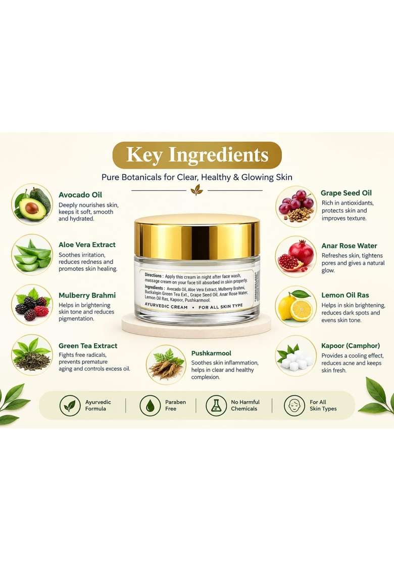 Drusa Clarivex Gold Ayurvedic Cream Is Specially Designed for Daily Skincare to Help Improve the Appearance - Indya