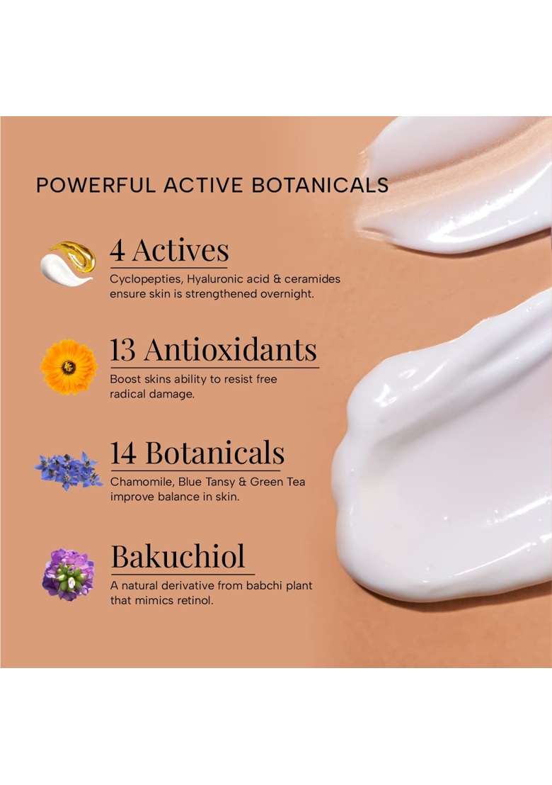 Ras Luxury Oils Super Recharge Night Cream with Bakuchiol Natural Retinol and Peptides - Indya