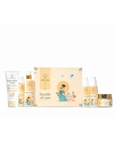 Pure Aura Baby Skincare Kit Doctor Recommended Ayurvedic Shampoo Baby Wash Sunscreen Rash Cream