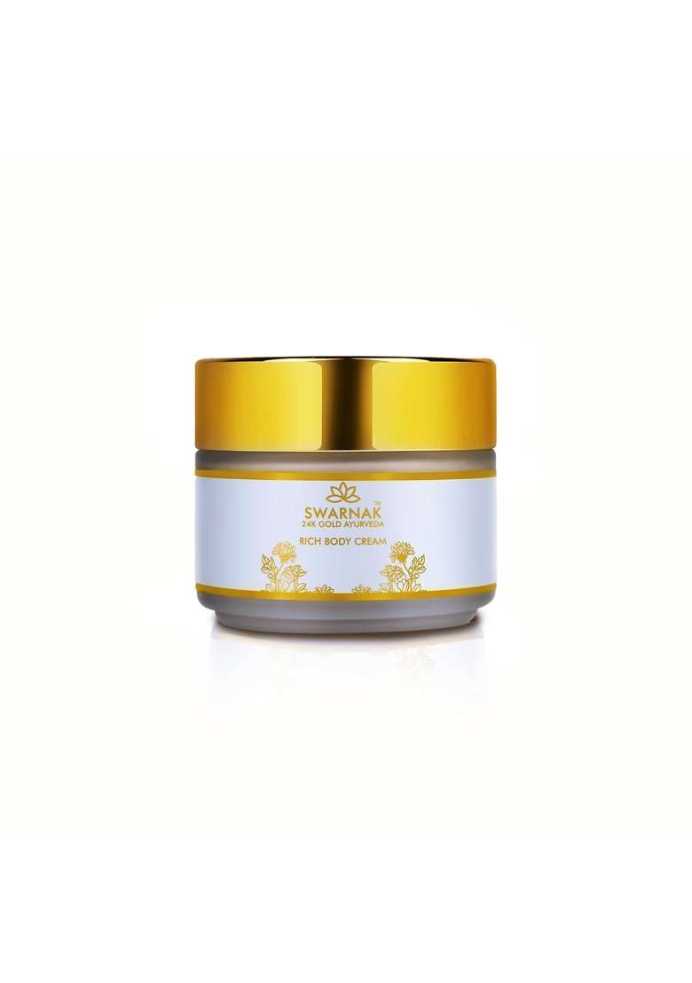Swarnak 24K Gold Ayurvedic Body Cream for Women and Men with Aloe Vera Shea Butter and Almond Oil - Indya