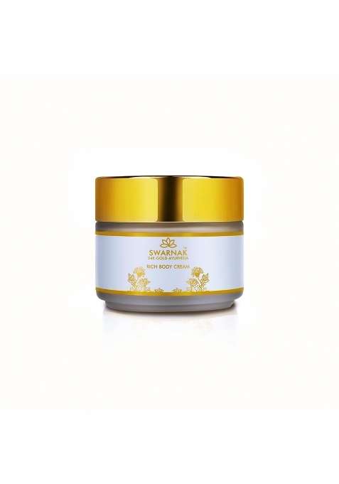 Swarnak 24K Gold Ayurvedic Body Cream for Women and Men with Aloe Vera Shea Butter and Almond Oil