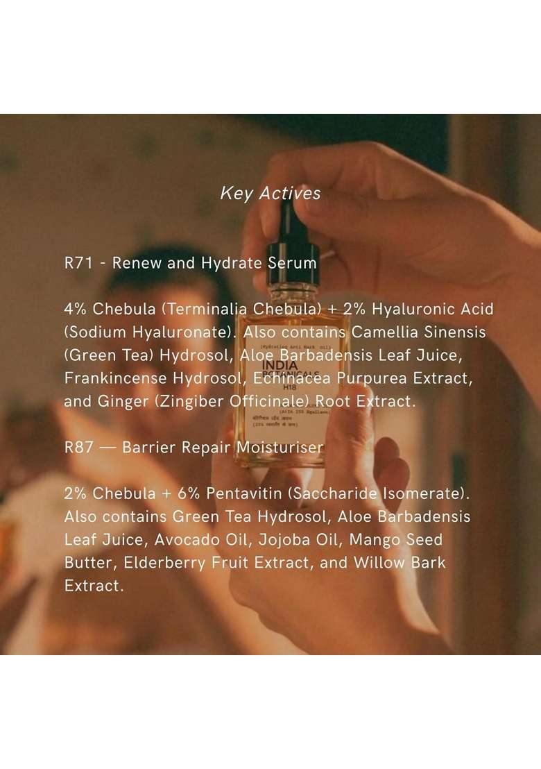India Botanicals Chebula Serum and Moisturiser Duo for Dull and Dehydrated Skin - Indya