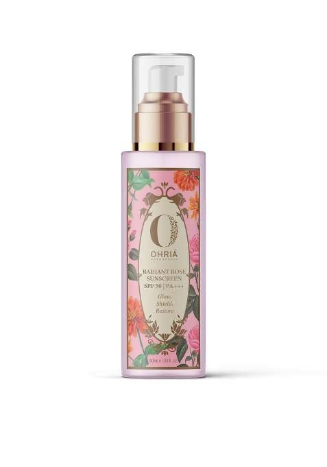 Ohria Ayurveda Radiant Rose Sunscreen SPF 50 Plus 50G Ayurvedic Sunscreen with Yashad Bhasma