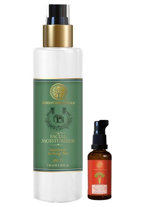 Forest Essentials Skincare Combo Hydrating Facial Moisturiser Sandalwood and Orange Peel SPF30 PA Plus