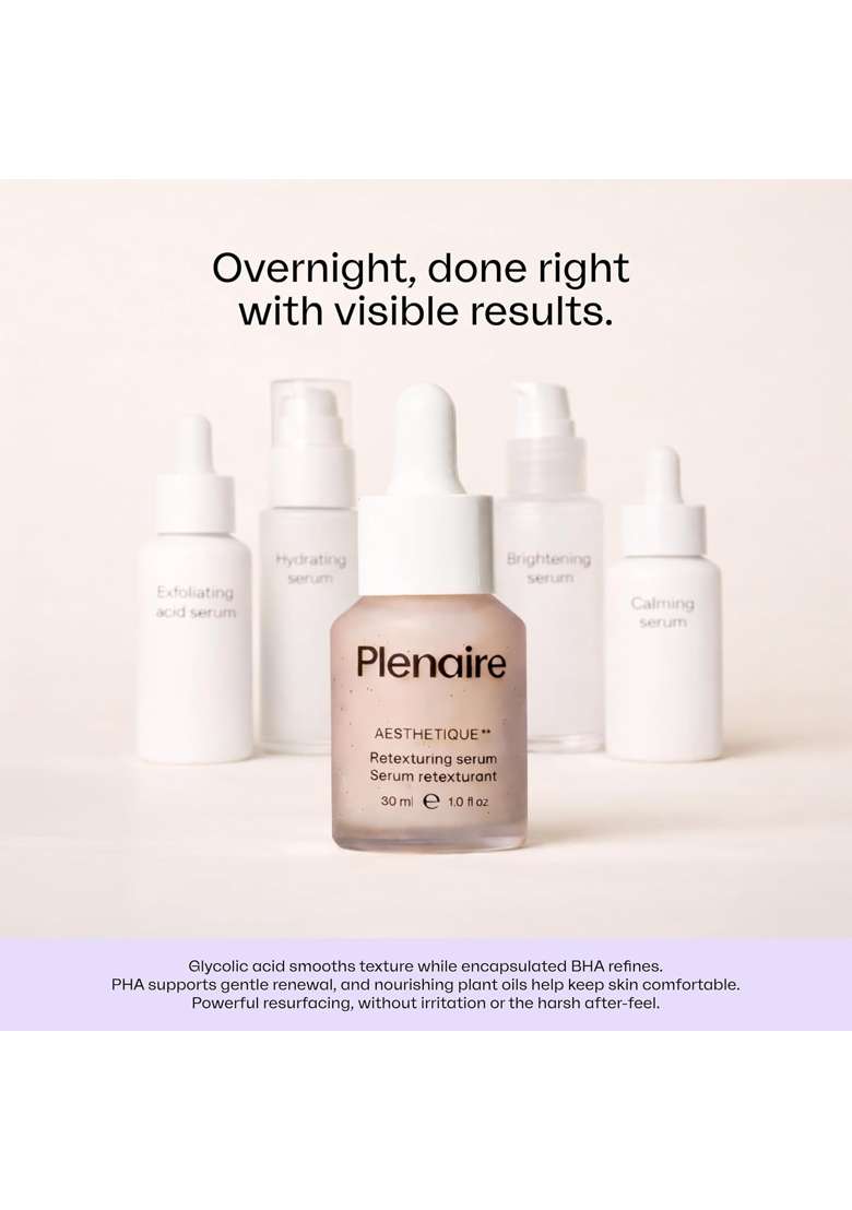 Plenaire Aesthetique Overnight Resurfacing Serum 10 Percent AHA BHA PHA Exfoliating Serum - Indya